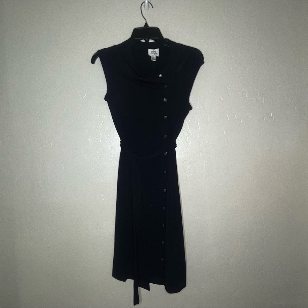 Suzi Chin for Maggy Boutique Dark Navy Stretch Belt Dress - Size 4